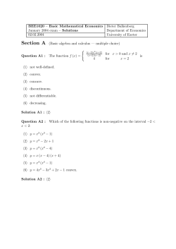 BEE1020 &mdash; Basic Mathematical Economics Dieter Balkenborg