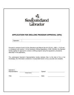Drilling Approval Process Standardization