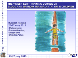 BLOOD AND MARROW TRANSPLANTATION IN CHILDREN