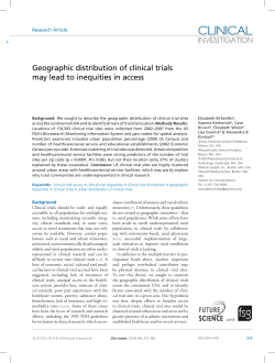 Geographic distribution of clinical trials may lead to inequities in