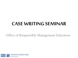 Case writing seminar