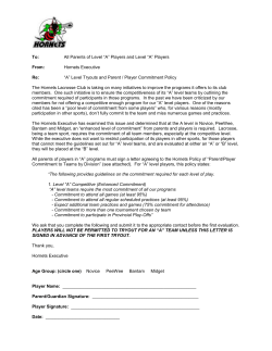 Parents of Level &ldquo;A&rdquo; Players and Level