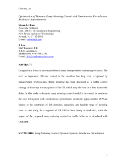 Optimization of Dynamic Ramp Metering Control with Simultaneous