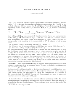 MACKEY FORMULA IN TYPE A Let G be a connected, reductive