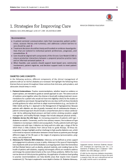 1. Strategies for Improving Care - Diabetes Care
