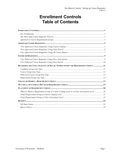 Enrollment Controls - Student Information System, SIS
