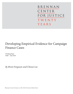 Developing Empirical Evidence for Campaign Finance Cases