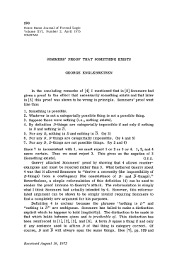 SOMMERS` PROOF THAT SOMETHING EXISTS