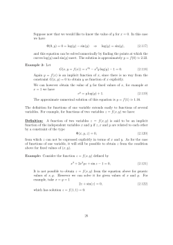 Suppose now that we would like to know the value of y for x = 0. In