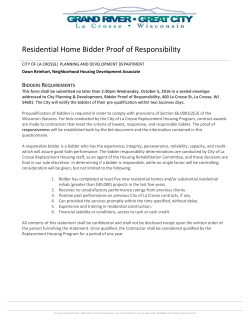 Residential Home Bidder Proof of Responsibility