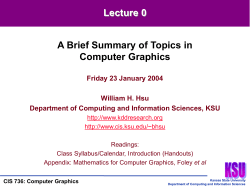 CIS736-Lecture-00-20040123 - K-State Laboratory for Knowledge