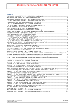 ENGINEERS AUSTRALIA ACCREDITED PROGRAMS