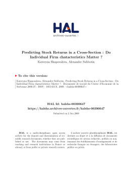 Predicting Stock Returns in a Cross