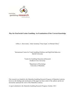 Play-for-Fun/Social-Casino Gambling: An Examination of Our