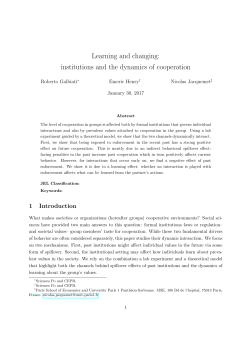 Learning and changing: institutions and the dynamics of