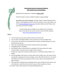 International Society of Guatemala Collectors 2017 Auction Terms
