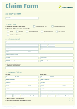 Claim Form - Partners Life
