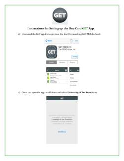 Instructions for Setting up the One Card GET App
