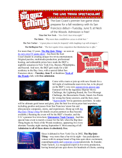 The East Coast`s premier live game show prepares for a fall