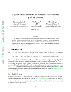 A geometric alternative to Nesterov`s accelerated gradient descent