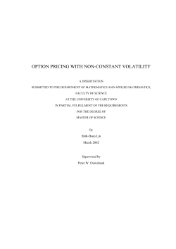 Option Pricing with non-constant volatility