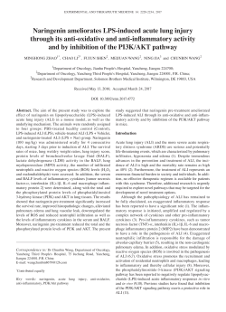 Naringenin ameliorates LPS‑induced acute lung injury through its