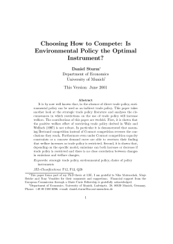Choosing How to Compete: Is Environmental Policy the Optimal