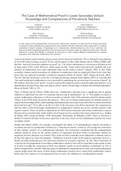 The Case of Mathematical Proof in Lower Secondary School