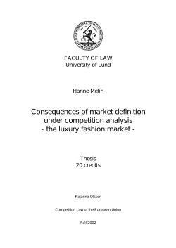 Consequences of market definition under competition analysis
