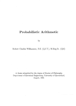 Probabilistic Arithmetic - ANU College of Engineering and Computer