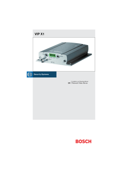 Installation and Operating Manual: VIP X1