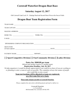 Cornwall Waterfest Dragon Boat Race Dragon Boat Team