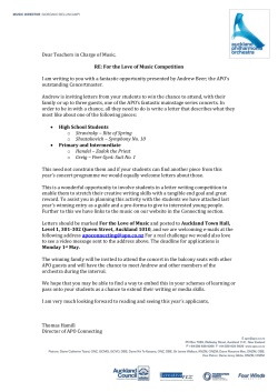 Letter on Headed Paper - Auckland Philharmonia Orchestra