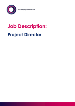 Job Description - The Bromley by Bow Centre