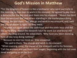 God`s Mission in Matthew - Harvest: An Evangelical Free Church