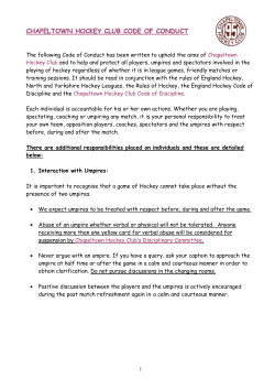 chapeltown hockey club code of conduct