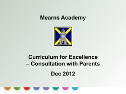 Curriculum for Excellence Mearns Academy