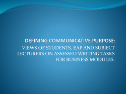 defining communicative purpose: views of students, eap