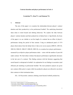 Contract duration and player performance in Serie A