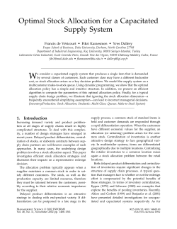 Optimal Stock Allocation for a Capacitated Supply System