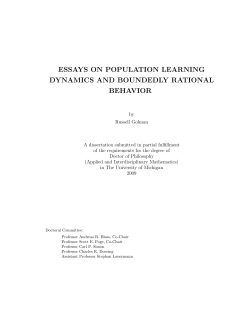 essays on population learning dynamics and boundedly rational