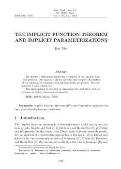 the implicit function theorem and implicit parametrizations