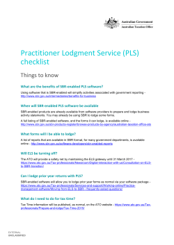 Practitioner lodgment service (PLS) checklist