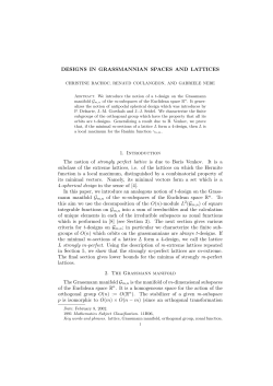 DESIGNS IN GRASSMANNIAN SPACES AND LATTICES 1