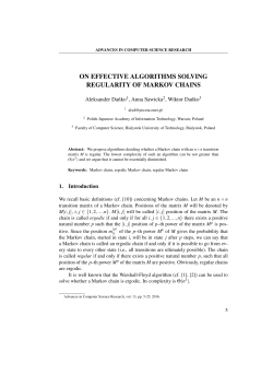 on effective algorithms solving regularity of markov chains