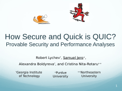 How Secure and QUICK is QUIC