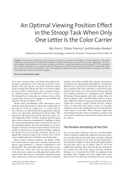 An Optimal Viewing Position Effect in the Stroop Task When Only