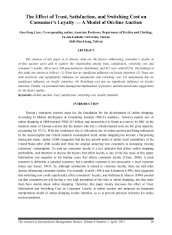 The Effect of Trust, Satisfaction, and Switching Cost on Consumer`s