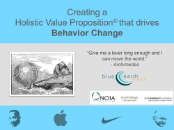 Creating a Holistic Value Proposition&copy; that drives
