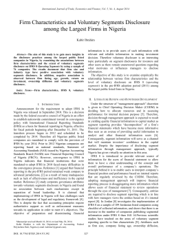 Firm Characteristics and Voluntary Segments Disclosure among the